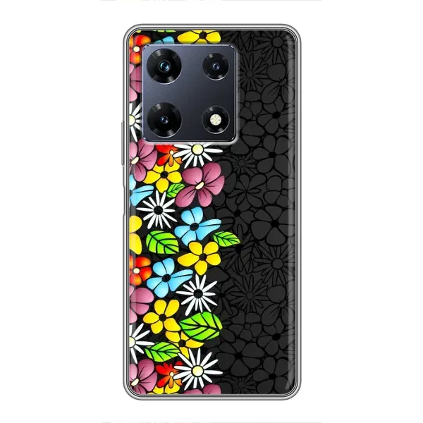 Чехол с рисунком «Яркие цветы на черном» для Infinix Note 30 Pro Чехол с рисунком «Яркие цветы на черном» для Infinix Note 30 Pro