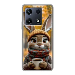 Печатный чехол «Зверята с кофе» для Infinix Note 30 Pro (Зайчик с кофе)