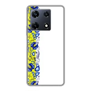 Силиконовый Чехол на Infinix Note 30 Pro с картинкой Вышиванки (Желто-синяя вышиванка)