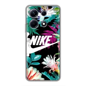 Силіконовый Чохол на Infinix Note 30 з картинкою НАЙК (Квітковий Nike)