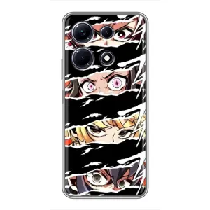 Силиконовые чехлы с глазами Anime для Инфиникс Нот 30 (Глаза на чорном)