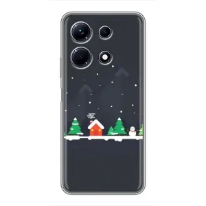 Силиконовый бампер на рождество для Infinix Note 30 (Город зимний)