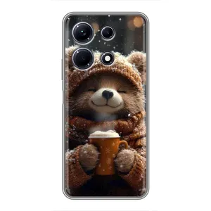 Друкований чохол 'Звірята з кавою' для Infinix Note 30 (Ведмедик з кавою)