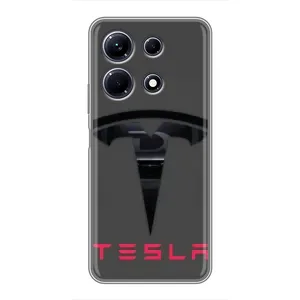 Силиконовый бампер с картинкой машины на Infinix Note 30 (Logo TESLA)