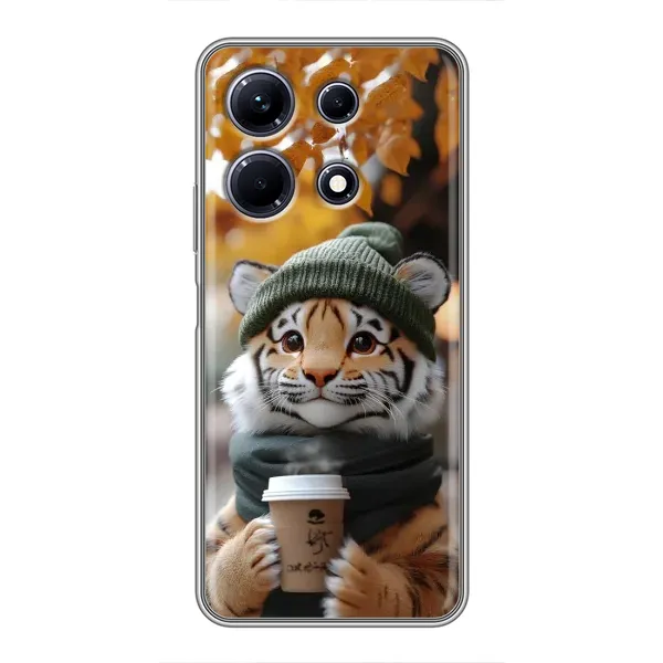 Чехол с рисунком «Тигр с кофе» для Infinix Note 30 Чехол с рисунком «Тигр с кофе» для Infinix Note 30