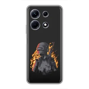 Силиконовый чехол с картинкой "Герой Pubg" на Infinix Note 30 (В огне)