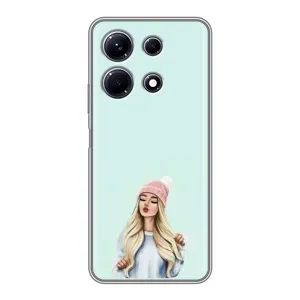 Силіконовый Чохол на Infinix Note 30 з картинкой Модных девушек (В шапці)