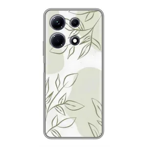 Чехол цветочный дизайн для Infinix Note 30 (Зелёный дизайн)