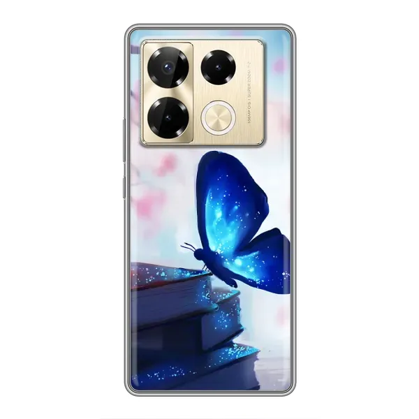 Чехол с рисунком «Бабочка синяя» для Infinix Note 40 Pro Чехол с рисунком «Бабочка синяя» для Infinix Note 40 Pro