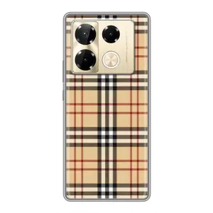 Чехол с Брендами одежды на Инфиникс Нот 40 Про (Burberry стиль)