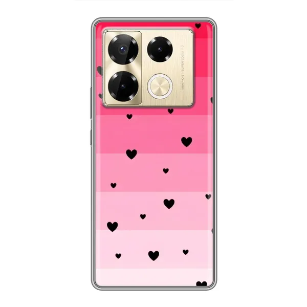 Чехол с рисунком «Чорные сердечки» для Infinix Note 40 Pro Чехол с рисунком «Чорные сердечки» для Infinix Note 40 Pro