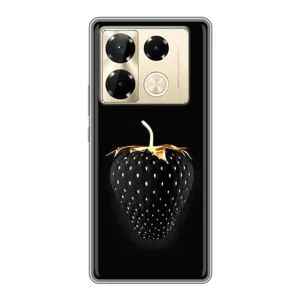 Чехол с изображением вкусной еды для Infinix Note 40 Pro (Чёрная клубника)