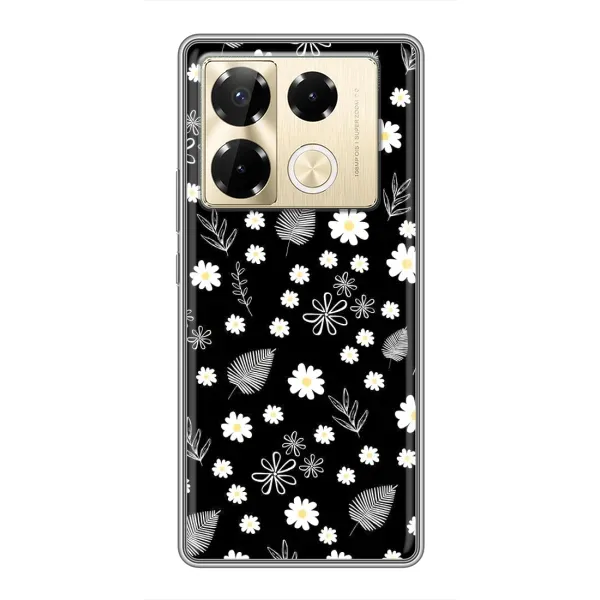 Чехол с рисунком «цветение на чорном» для Infinix Note 40 Pro Чехол с рисунком «цветение на чорном» для Infinix Note 40 Pro
