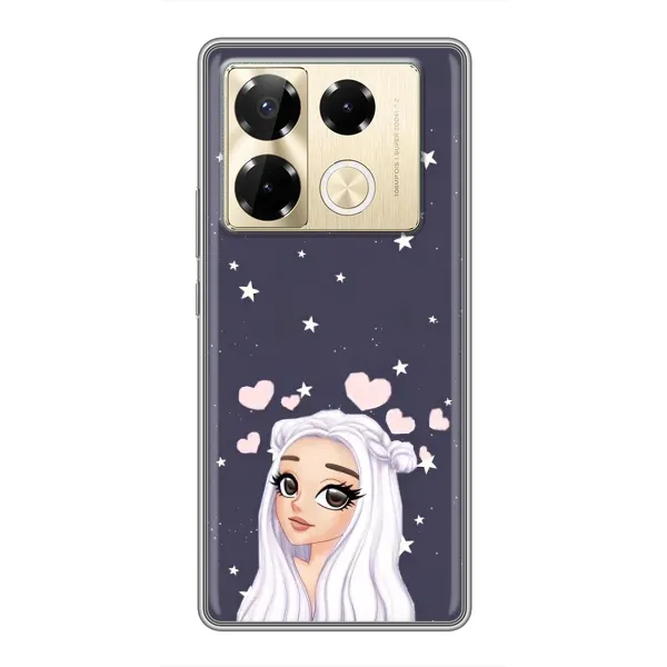 Чехол с рисунком «Девушка и сердечки» для Infinix Note 40 Pro Чехол с рисунком «Девушка и сердечки» для Infinix Note 40 Pro