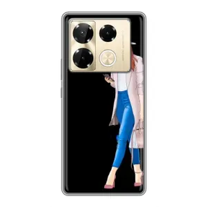 Чехол с картинкой Модные Девчонки Infinix Note 40 Pro (Девушка со смартфоном)