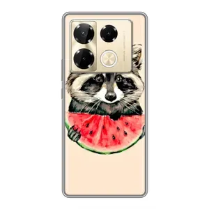 Силиконовый Чехол с Енотами на Infinix Note 40 Pro (Енот)