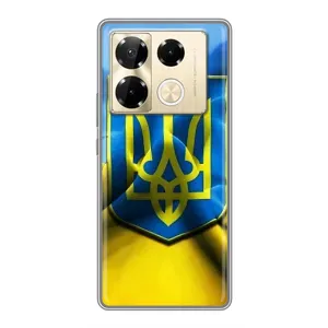 Чехол с картинкой (Патриотический ГЕРБ) на Infinix Note 40 Pro (Герб и Флаг Украины)