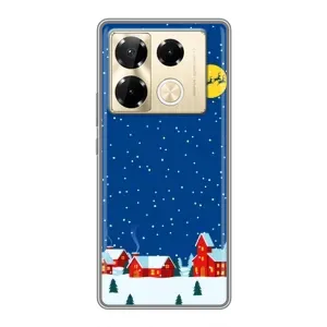 Силиконовый бампер на рождество для Infinix Note 40 Pro (Город в снегу)
