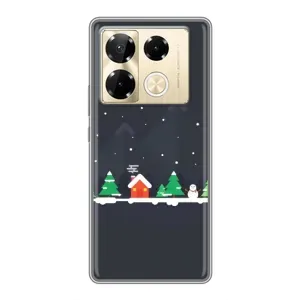 Силиконовый бампер на рождество для Infinix Note 40 Pro (Город зимний)