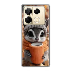 Печатный чехол «Зверята с кофе» для Infinix Note 40 Pro (Грызунчик с кофе)