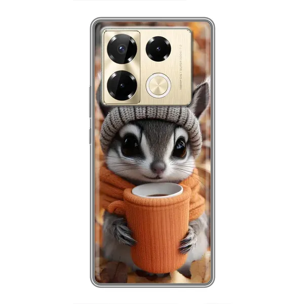 Чехол с рисунком «Грызунчик с кофе» для Infinix Note 40 Pro Чехол с рисунком «Грызунчик с кофе» для Infinix Note 40 Pro