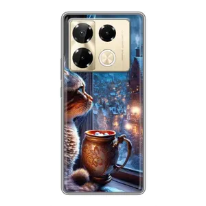 Чехол с рисунком «Кот новогодний» для Infinix Note 40 Pro