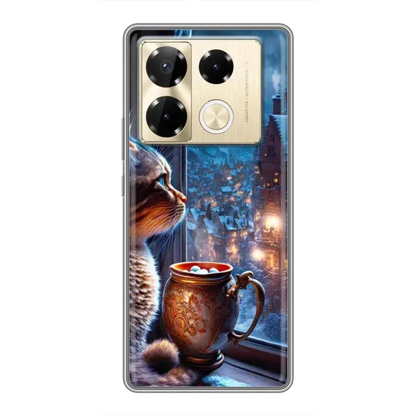 Чехол с рисунком «Кот новогодний» для Infinix Note 40 Pro Чехол с рисунком «Кот новогодний» для Infinix Note 40 Pro