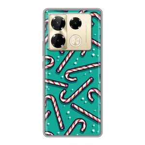 Силиконовый бампер на рождество для Infinix Note 40 Pro (Леденцы)