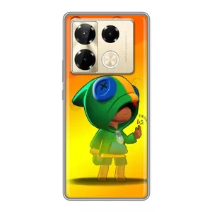 Чехол Бравл Старс для Infinix Note 40 Pro (LEON в кофте)