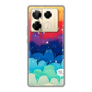 Силиконовый чехол с котиком для Infinix Note 40 Pro (Mew)