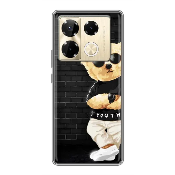 Чехол с рисунком «Мишка в очках» для Infinix Note 40 Pro Чехол с рисунком «Мишка в очках» для Infinix Note 40 Pro
