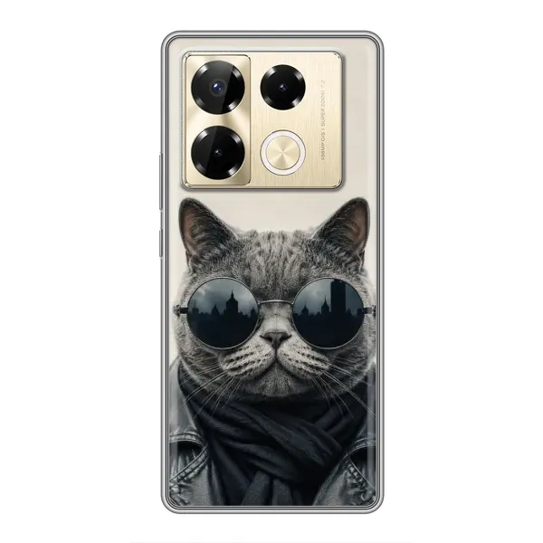 Чехол с рисунком «Модный кот» для Infinix Note 40 Pro Чехол с рисунком «Модный кот» для Infinix Note 40 Pro