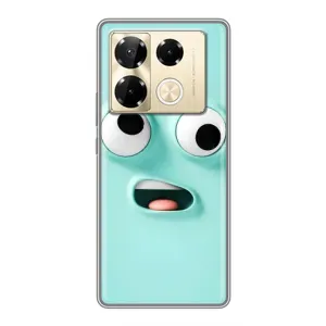 Силиконовые Чехлы (смешные стикеры) для Infinix Note 40 Pro (Забавное мятное лицо)