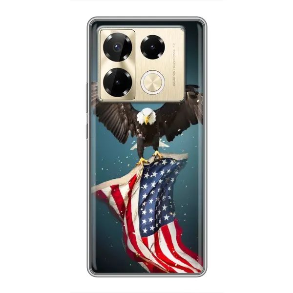 Чехол с рисунком «Орел и флаг» для Infinix Note 40 Pro Чехол с рисунком «Орел и флаг» для Infinix Note 40 Pro