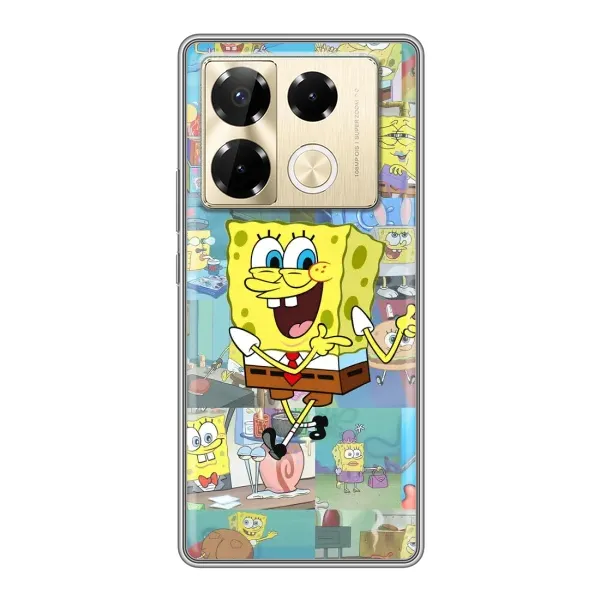 Чехол с рисунком «Радостный Спанч Боб» для Infinix Note 40 Pro Чехол с рисунком «Радостный Спанч Боб» для Infinix Note 40 Pro