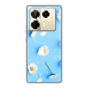 Чохол з Квітами для Infinix Note 40 Pro (ромашки на блакитному)