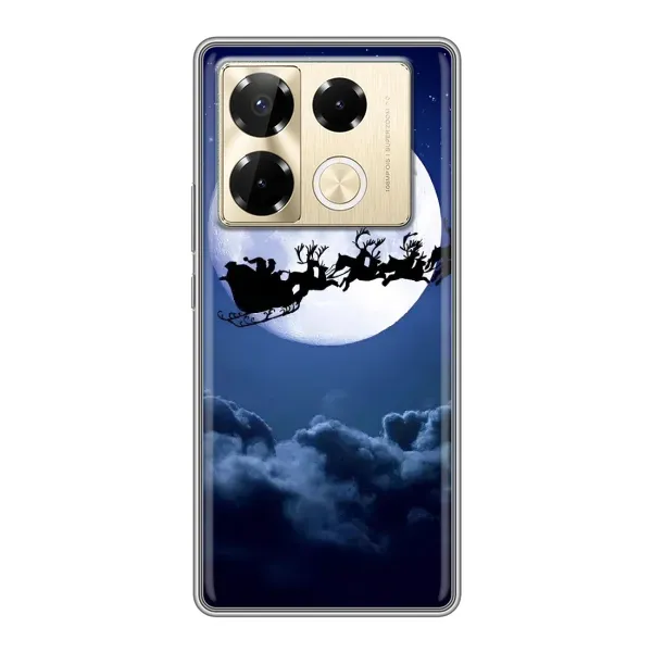 Чехол с рисунком «Санта - луна» для Infinix Note 40 Pro Чехол с рисунком «Санта - луна» для Infinix Note 40 Pro