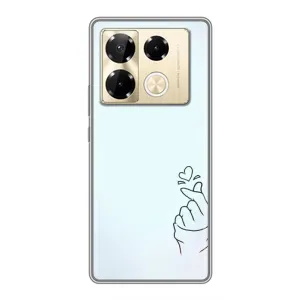 Чехлы (Знак сердечка) на Infinix Note 40 Pro (Сердце на голубом)