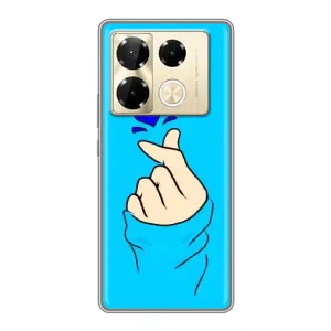 Чехлы (Знак сердечка) на Infinix Note 40 Pro (Сердце на синем)
