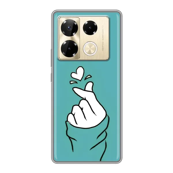 Чехол с рисунком «Сердечко на бирюзовом» для Infinix Note 40 Pro Чехол с рисунком «Сердечко на бирюзовом» для Infinix Note 40 Pro