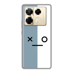 Силиконовые Чехлы (смешные стикеры) для Infinix Note 40 Pro (Серо-белый)