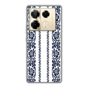 Силиконовый Чехол на Infinix Note 40 Pro с картинкой Вышиванки (Синяя вышиванка)