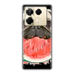 Чехол (ТПУ) Милые собачки для Infinix Note 40 Pro (Смешной Мопс)