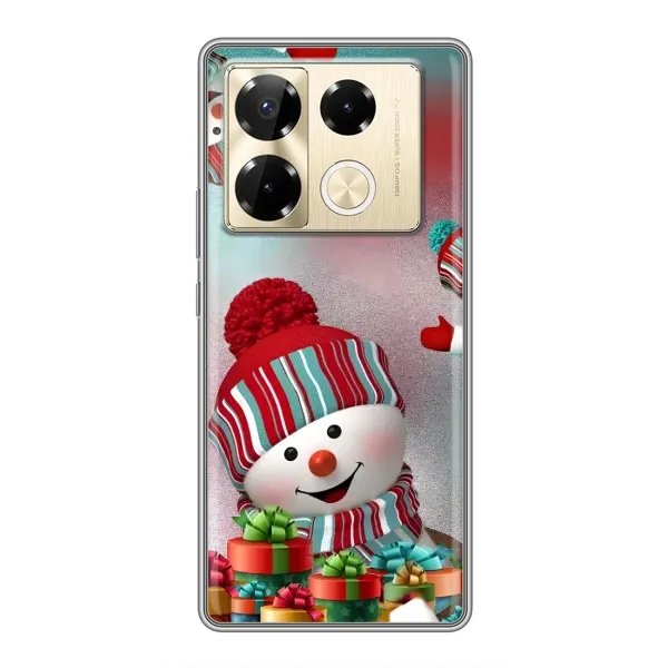 Чехол с рисунком «Снеговик в шапке» для Infinix Note 40 Pro Чехол с рисунком «Снеговик в шапке» для Infinix Note 40 Pro