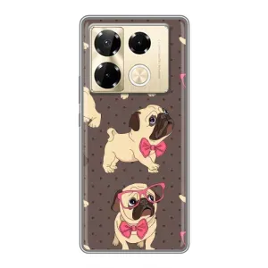 Чехол (ТПУ) Милые собачки для Infinix Note 40 Pro (Собачки Мопсики)