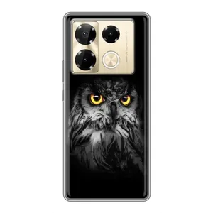 Чехлы с принтом СОВЫ для Infinix Note 40 Pro (Сова на чёрном)