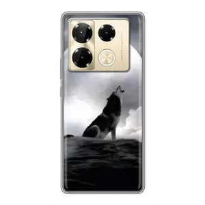 Чехол с Волком на Infinix Note 40 Pro (Волк и луна)
