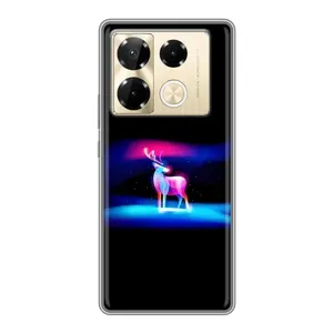 Силиконовый бампер с картинкой животных для Infinix Note 40 Pro (Яркий олень)