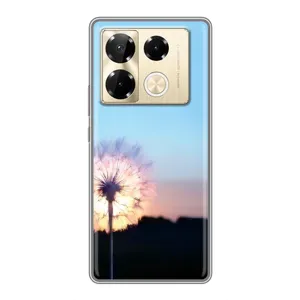 Силіконовий Чохол з кульбабками на Infinix Note 40 Pro (Захід з кульбабкою)