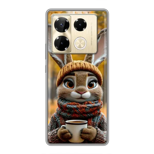 Чехол с рисунком «Зайчик с кофе» для Infinix Note 40 Pro Чехол с рисунком «Зайчик с кофе» для Infinix Note 40 Pro